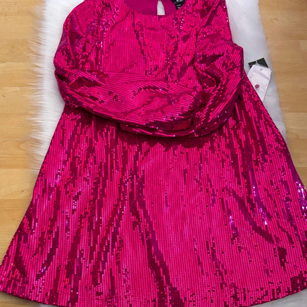 INC International Concepts Fuchsia Sequin Top